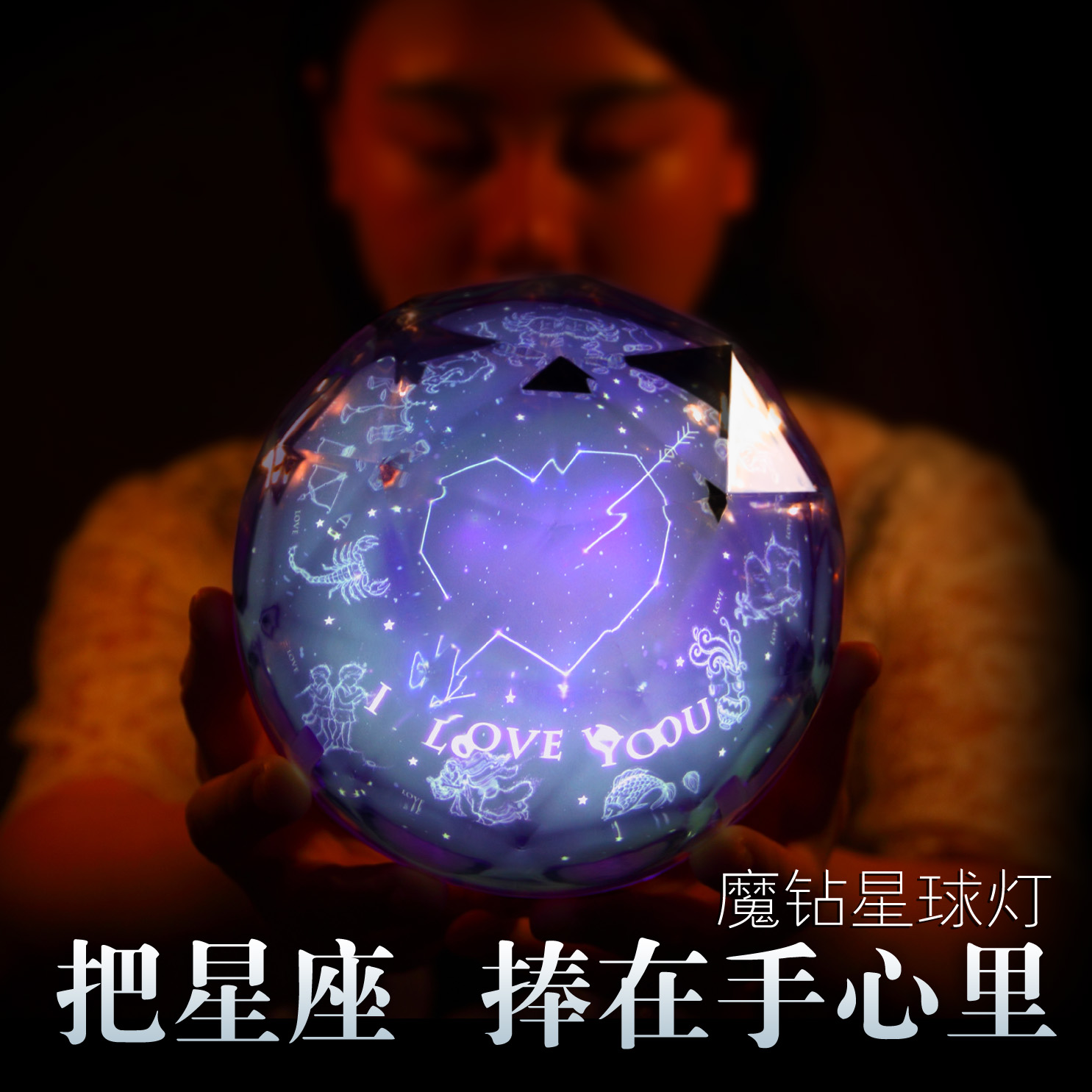 The Magic Diamond Planet projection lamp, the Seven-color Night light, the Sleeping Light, and creative gifts are selling well at the street stall with novel supplies details Picture