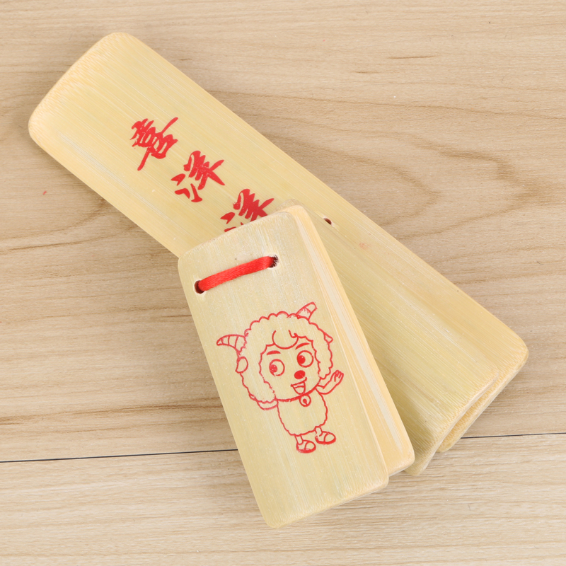 小快板喜洋洋儿童玩具竹板四片响板小快板乐器细节图