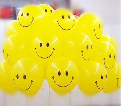 Wedding and birthday party supplies: Smiling Face round balloons 2.8G, 100 per pack