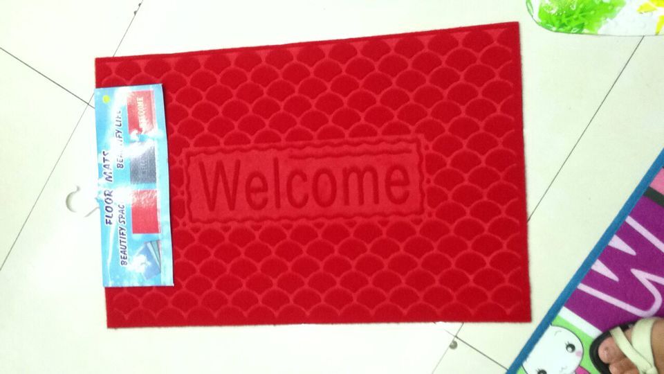43*68cm velvet embossed floor mat, embossed anti-slip mat, door mat, water-absorbing anti-slip mat, household mat full figure