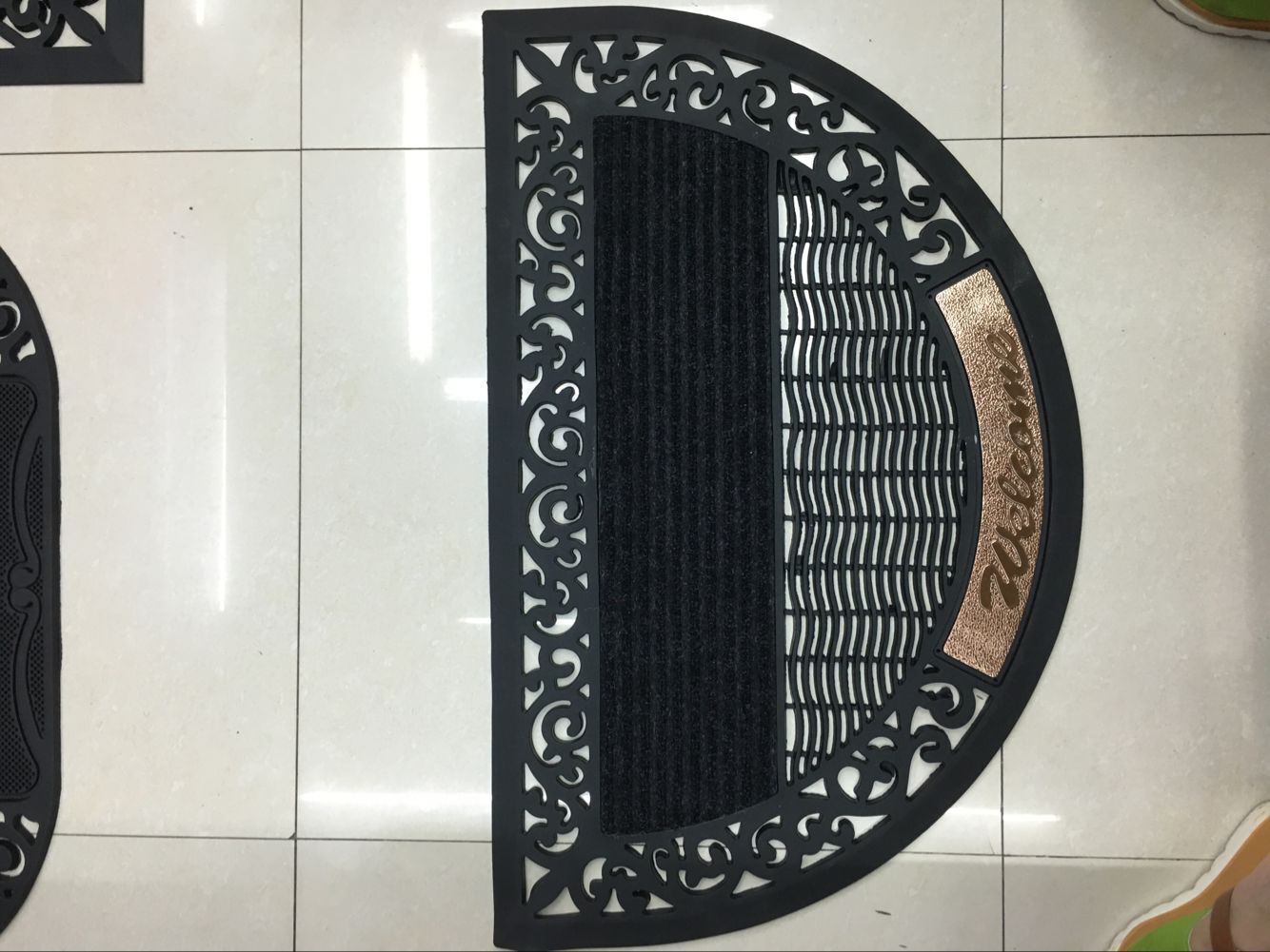 50*80cm semicircle welcome mat Hollow out mat Door mat floor mat outdoor mat PVC floor mat Specification drawing