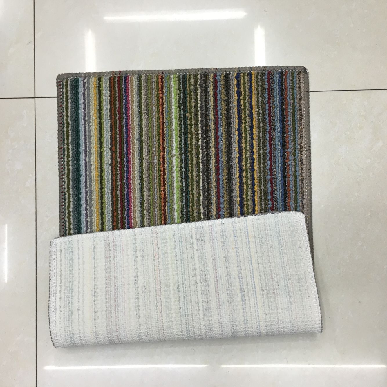 37*57cm No. 3 pearl door mat, floor mat, latex base mat, granular mat, colored strip floor mat Specification drawing