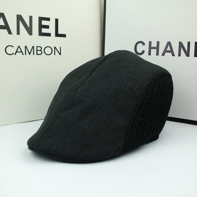 Hot Summer New Men And Women Outdoor Casual Breathable Beret Tide Hat Linen Mesh Hat details Picture
