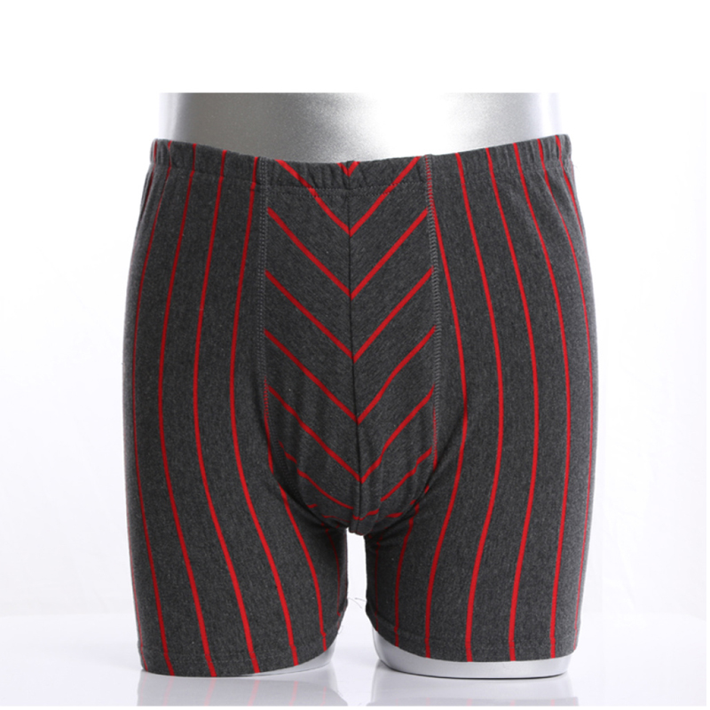 巨便宜果真红男士纯棉色织竖条纹成熟商务青年平角裤