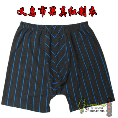 巨便宜果真红男士纯棉色织竖条纹成熟商务青年平角裤产品图