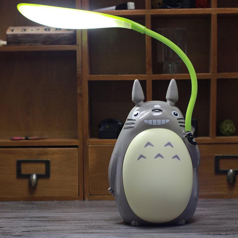 卡通龙猫LED台灯护眼学生学习夜灯家用USB充电迷你KT台灯图