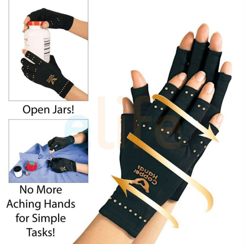 Copper Hands non-slip gloves Sports Health half-finger gloves Copper fiber gloves