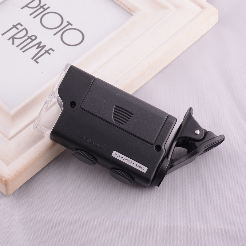 Jinghui 60-100x Zoom Universal Mobile phone holder magnifying Microscope 7751W details Picture