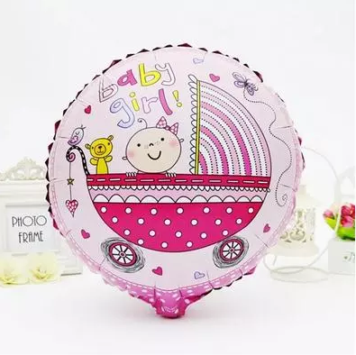 18寸圆形婴儿车生日 印花铝膜气球产品图
