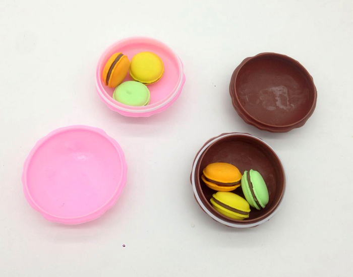 Macaron erasers, Japanese and Korean style creative stationery wholesale, cute school supplies, student prizes details Picture