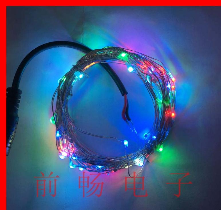 白色红色暖白七彩10米铜线灯串,圣诞装饰节日婚庆，可配电池盒