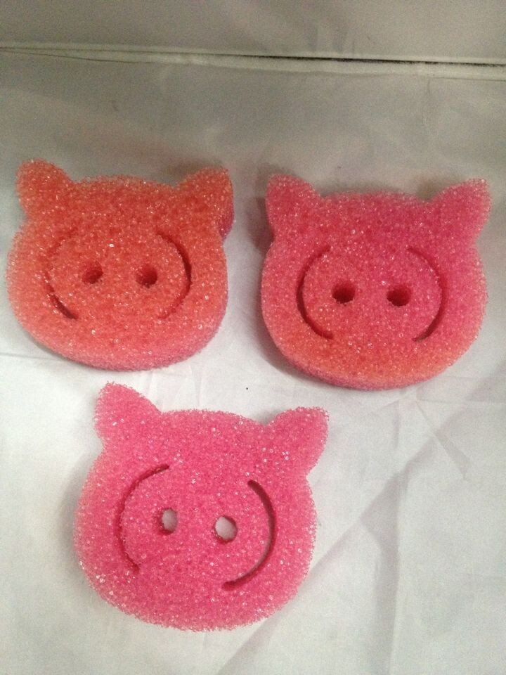 厂家直销粉红猪头海绵擦 清洁海绵擦