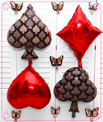 《秀佰年》扑克牌系列铝膜球酒吧KTV生日派对装饰铝膜球