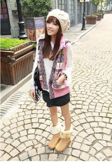 南瓜帽大球贝雷帽 粗毛线针织帽子 可爱女绒线帽细节图