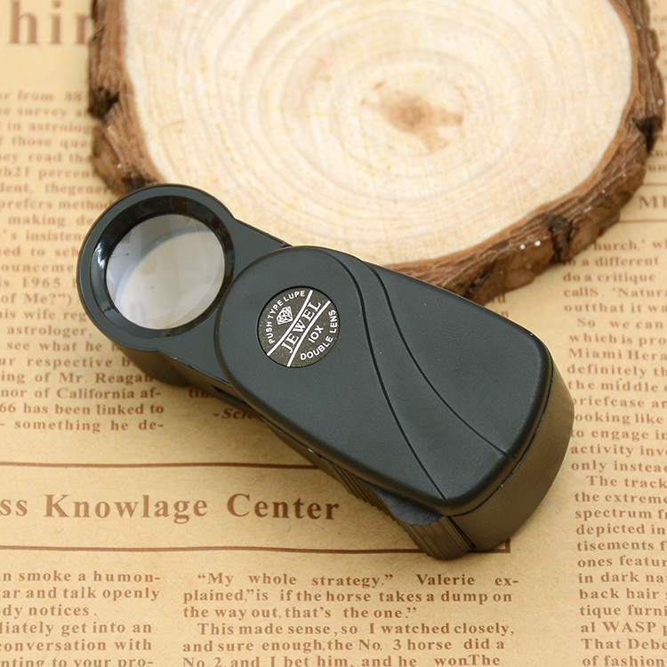 Jinghui factory direct sales portable telescopic 10x jewelry identification magnifying glass TH600111
