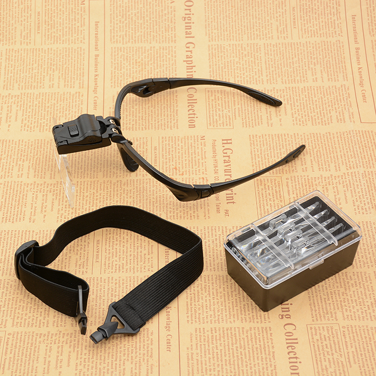 Yiwu Jinghui International Trade City wholesale 9892B headwear with lamp glasses magnifying glass reading maintenance