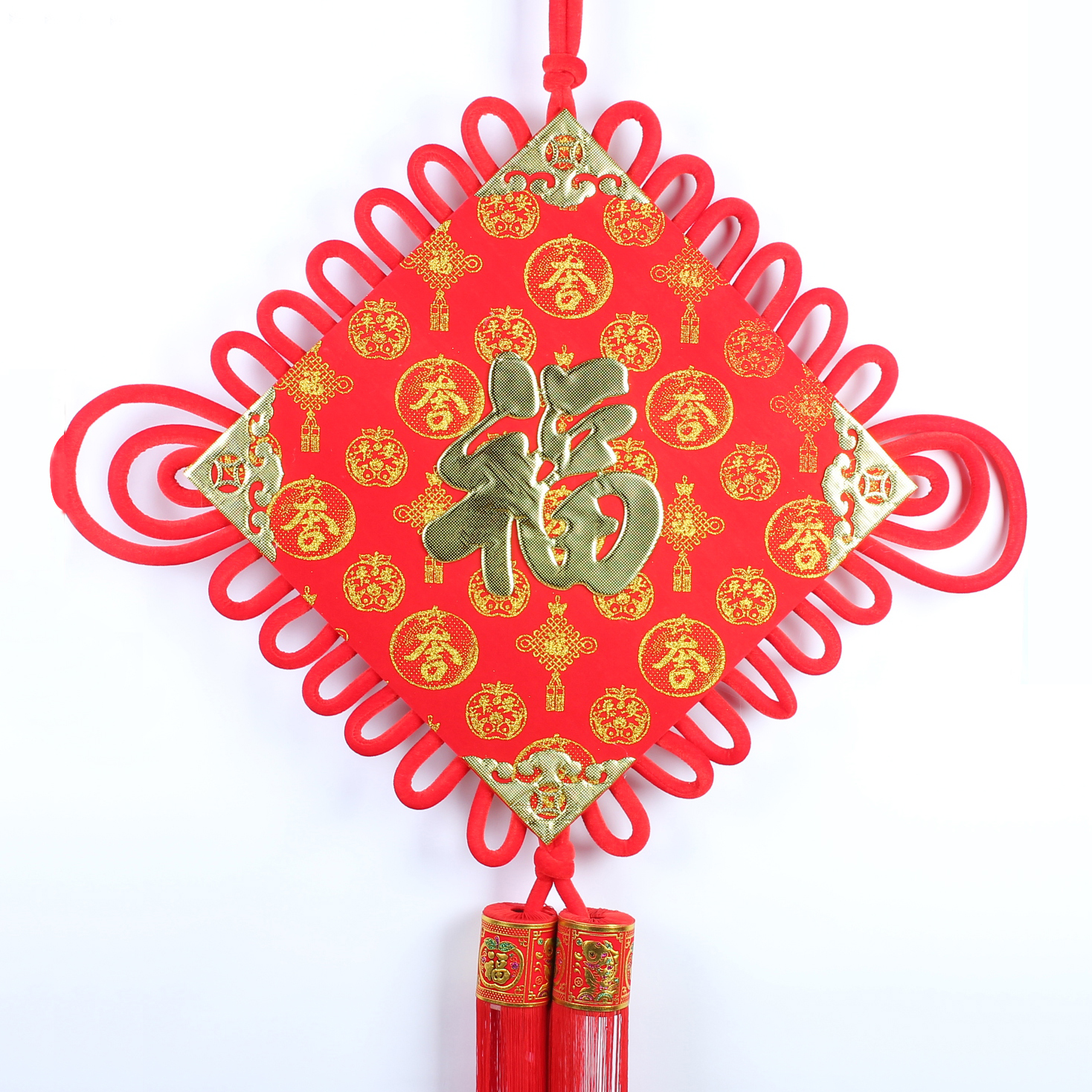 Factory direct sales of double-line hanging fish cloud Ruyi Chinese knots, large and small sizes, "Fu" character home furnishings Application Scenario