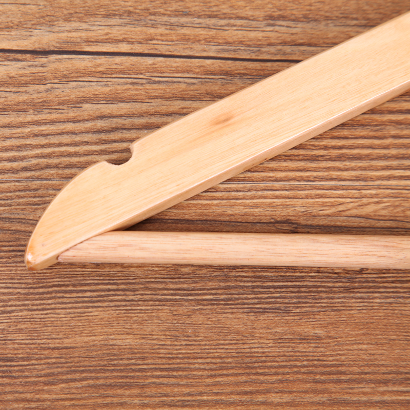 Women's Clothing Store Solid Wood Hangers Wholesale Clothes Hanging Two Solid Wood Hangers details Picture