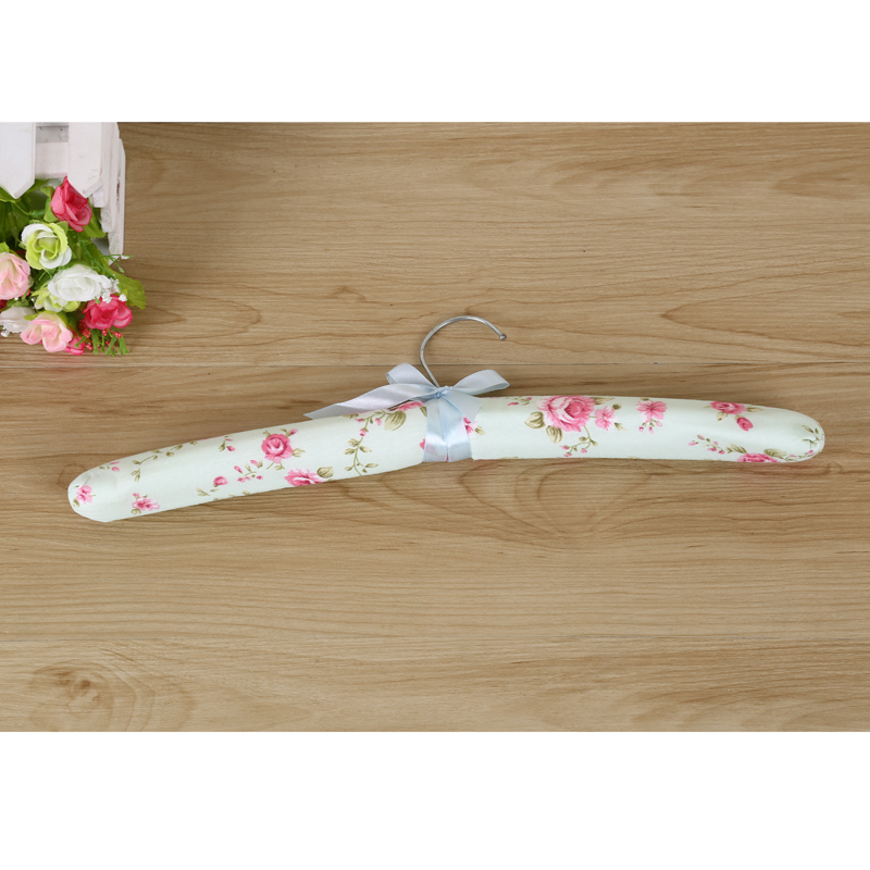 High Quality Bow Wrap Cloth Sponge Coat Hanger Soft Coat Hanger Floral Cloth Coat Hanger Specification drawing