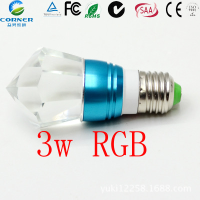 LED remote crystal lamp Remote control colorful crystal lamp RGB crystal lamp