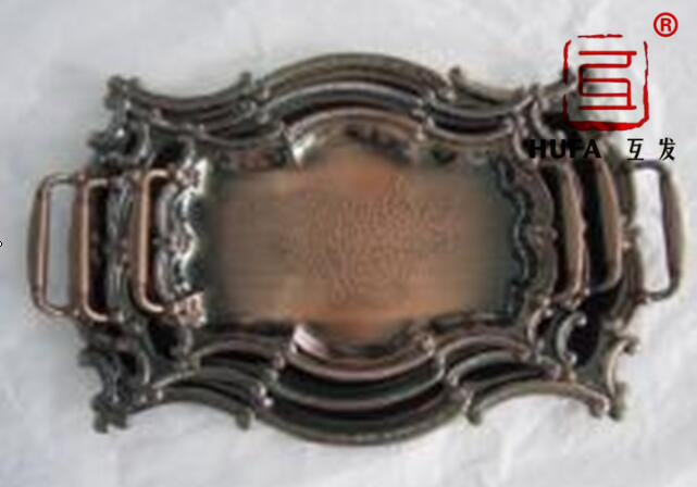 25 copper-plated three-piece set fruit tray self-service tray thumbnail
