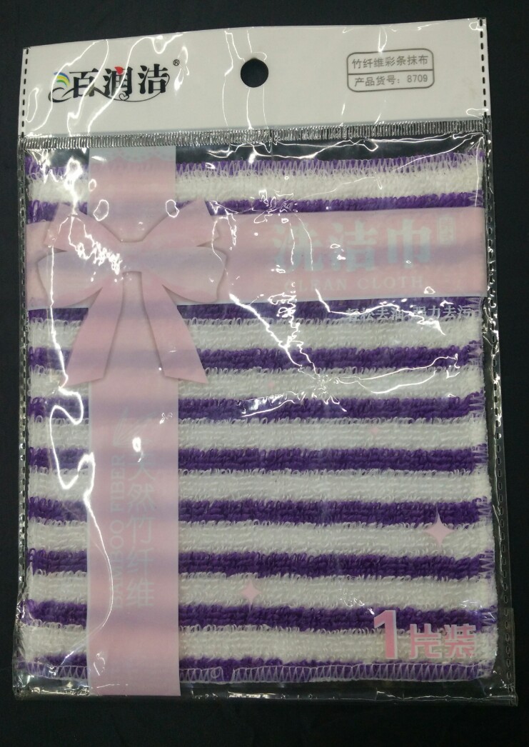 竹签维彩条抹布产品图