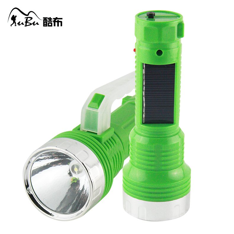 ABS solar rechargeable flashlight plastic hand light Outdoor searchlight lighting fixture handle removable