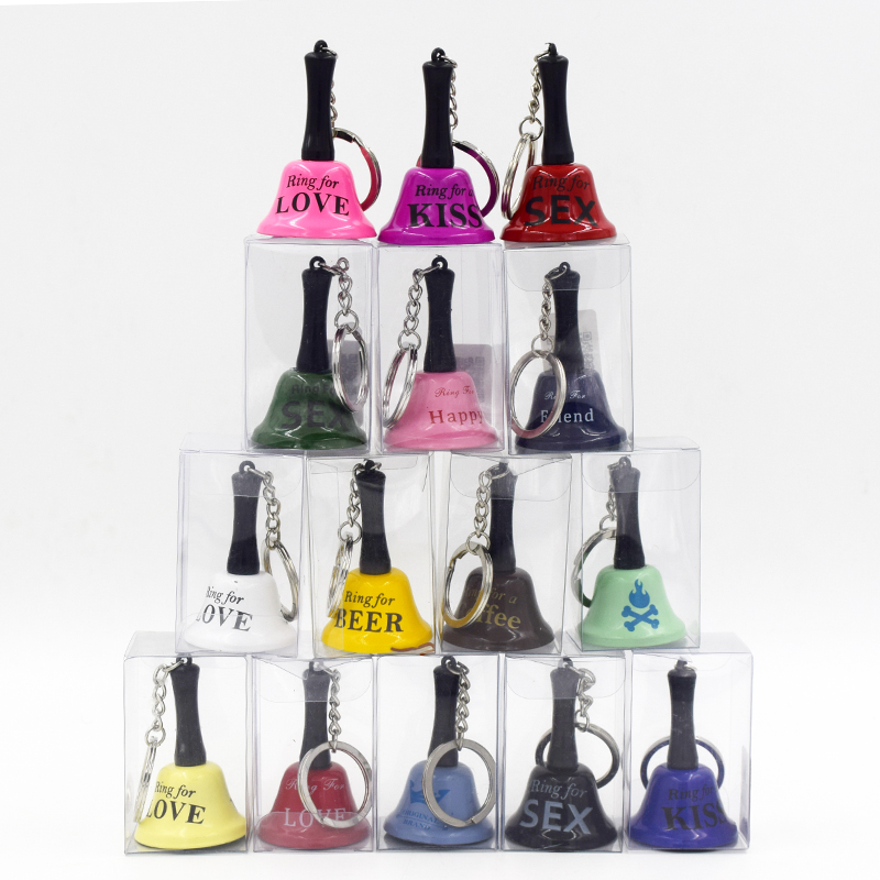 Creative mini ring metal ring bell call people, pet bell key chain pendant