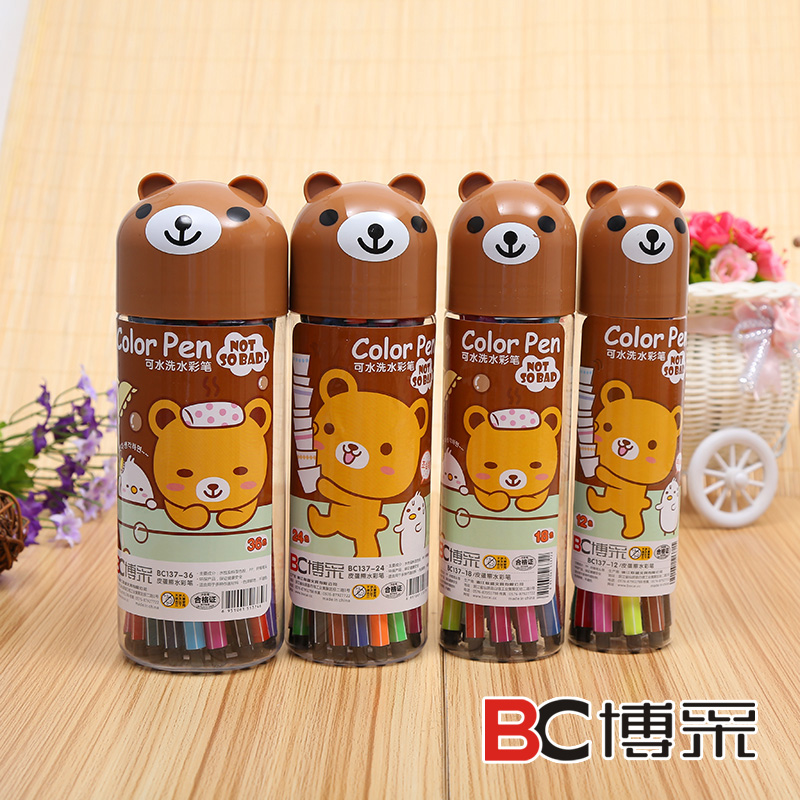 博采24色儿童 无毒可水洗水彩笔 无毒环保 厂家直销