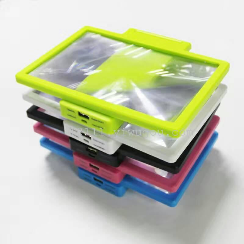 Mobile phone screen amplifier with portable power supply