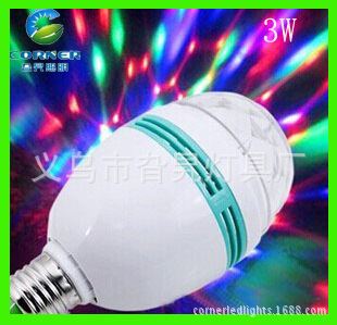 LED RGB stage bulb multicolored 3W Constant current Rotating Magic ball bulb lamp Stage lamp