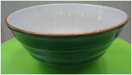 7-inch green threaded bowl, ceramic bowl, colored glaze bowl, noodle bowl, rice bowl
