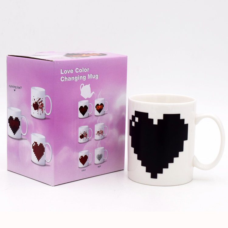 Creative LOVE Love artifact Temperature change cup New strange mark ceramic cup