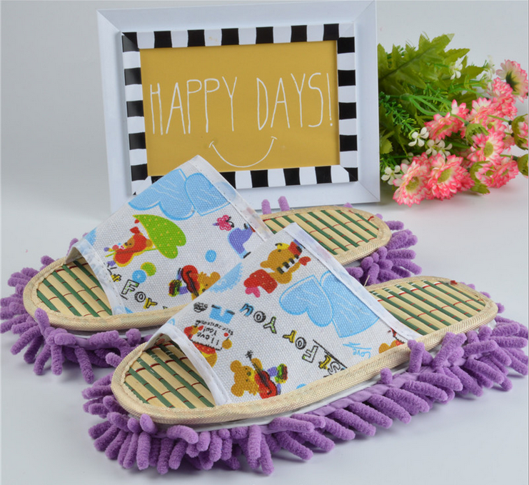 Chenier slippers, coral slippers, lazy slippers, detachable and washable mopping slippers, absorbent sticky wool slippers Application Scenario
