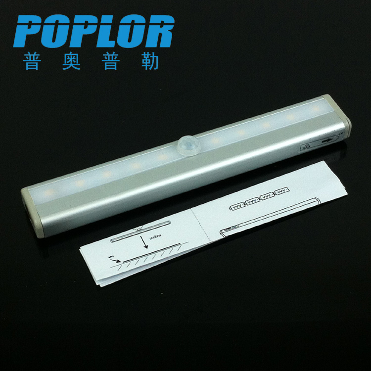 LED人体红外感应小夜灯 床头灯衣柜灯橱柜灯装带光控电池款