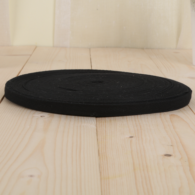 Factory Direct Sales Of Black Cotton Herringbone Ribbon Woven Garment Accessories details Picture