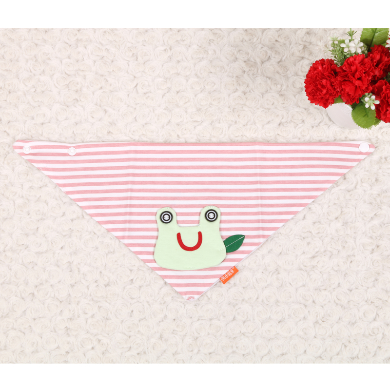 Frog Triangle Scarf Pure Cotton Headscarf Summer Children's Saliva Pocket details Picture