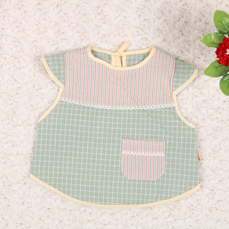 Summer Baby Drool Towel Baby Plaid Bib Children's Food Pocket Waterproof 1069 Specification drawing