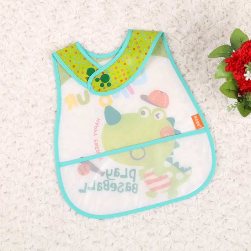 Happy Energy Summer Baby Drool Towel Baby Bib Painting Clothes Children's Food Pocket Waterproof Cover A017 Specification drawing