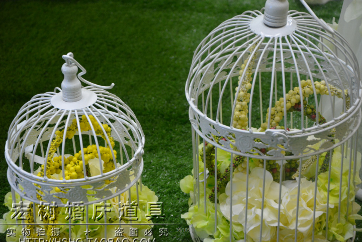 Iron birdcage-themed wedding decoration, main table decoration, wedding props and supplies decoration, birdcages details Picture