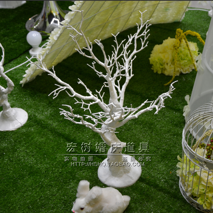 婚庆干树枝 枯树杈 仿真装饰 胶皮树枝婚庆道具装饰白色树