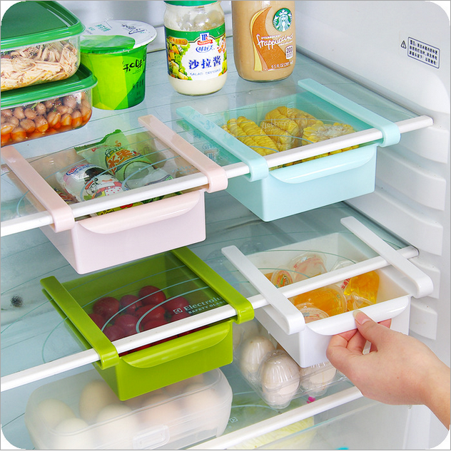 Refrigerator clapboard layer boutique box is used for storage rack creative kitchen pull-type sorting box