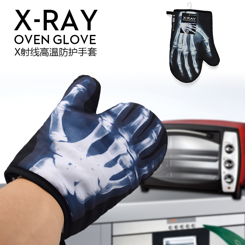 X-ray Skull Creative microwave insulated gloves for Halloween party Fun gloves details Picture