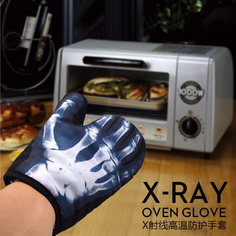 X-ray Skull Creative microwave insulated gloves for Halloween party Fun gloves full figure