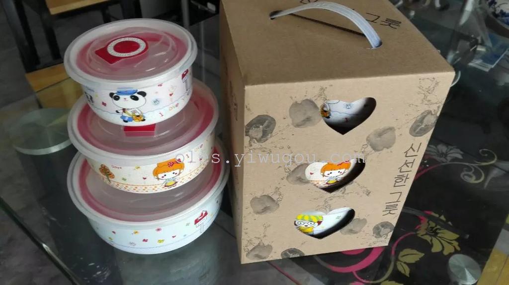 保险碗套装，保鲜盒套装，礼品套装，保鲜盒3件套产品图