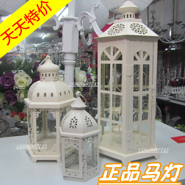 欧式典雅马灯小烛台烛台大中小三件套婚庆装饰马灯婚庆道具用品