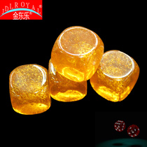 Supply dice new material transparent glossy chive powder glossy dice custom