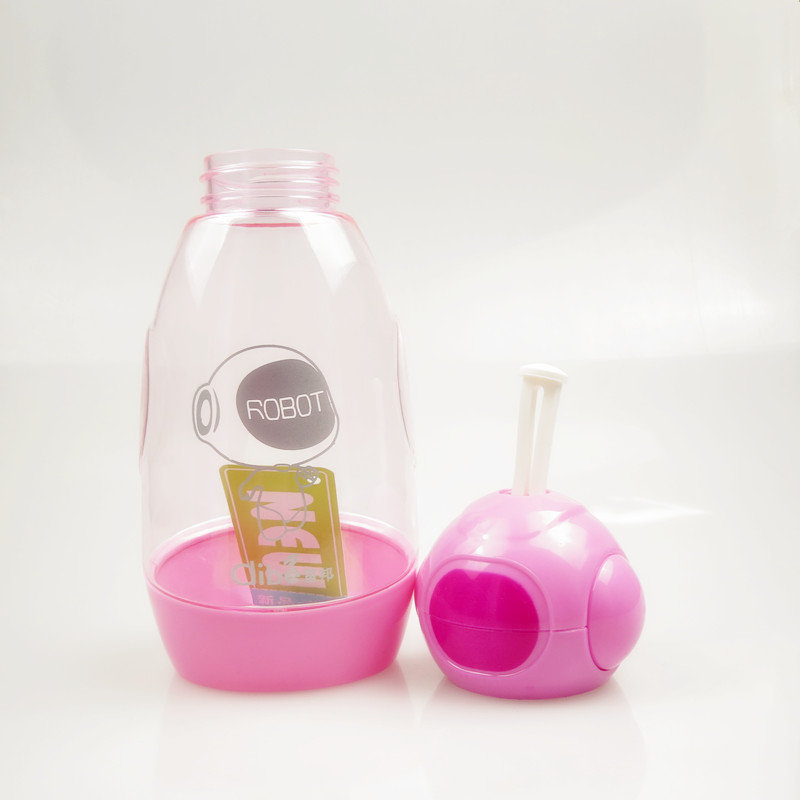 New creative portable plastic water cups for students and children, sports and travel water bottles, couple leak-proof space cups details Picture