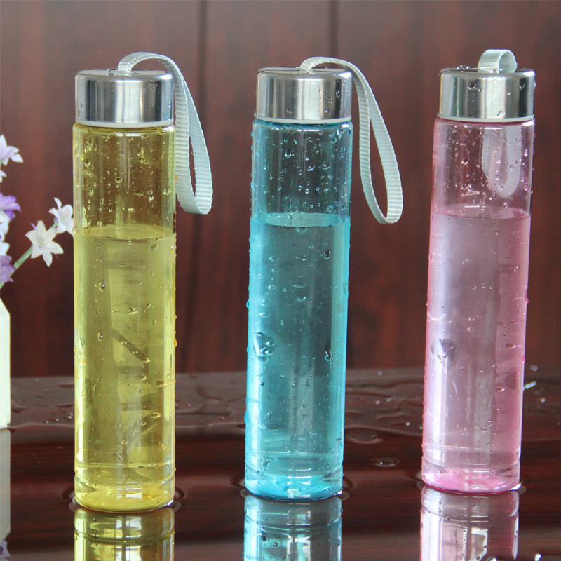 New portable and creative transparent straight couple lollipop cups, cute mini plastic water cups that students can't break
