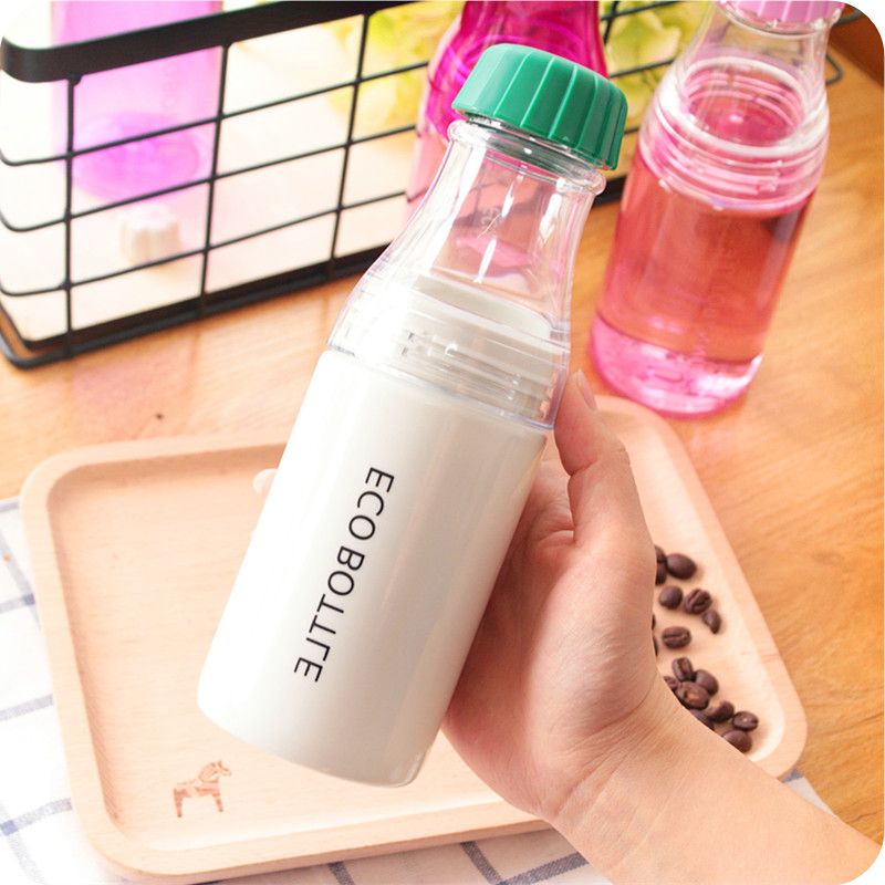 Hot-selling Korean-style simple and creative travel cups, portable baby bottles, water cups, milk bottles, portable plastic cups, soda bottles for couples